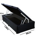 Ver imagem 2 de Cama Box Baú Solteiro Reforçada 88x188 Corino Preto