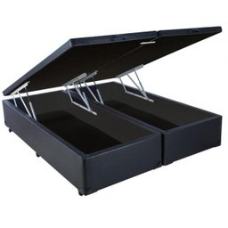 Cama Box Baú King Reforçada 193x203 Corino Preto - 1