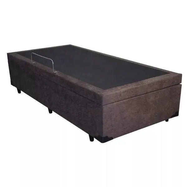 Cama Box Baú Reforçada Solteiro 88x188 Suede Marrom - 2