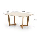 Ver imagem 3 de Conjunto Mesa de Jantar 1,60m com Tampo Off-White e 4 Cadeiras em Linho Cinza – Linha Evo