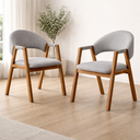 Ver imagem 6 de Conjunto Mesa de Jantar 1,60m com Tampo Off-White e 4 Cadeiras em Linho Cinza – Linha Evo