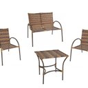Ver imagem 2 de Conjunto de Mesa com 3 Cadeiras Solano Pop Marrom/Carvalho