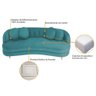 Sofá Curvo 3 Lugares Orgânico Sala Recepção Luxo Panamá 200cm Suede Azul Turquesa - 3