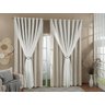 Cortina Gaze De Linho Forro Blackout 6,00x2,30m Sala E Quarto Palha/Marfim - 1