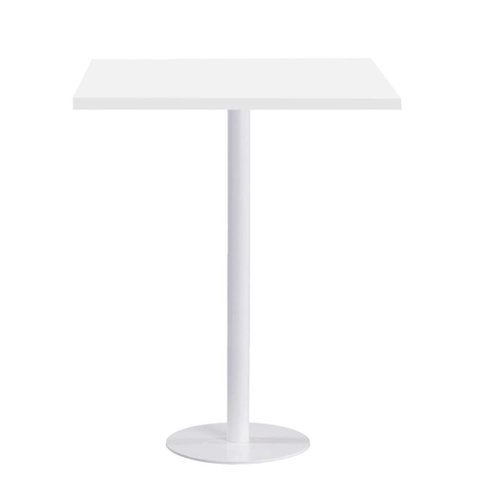 Mesa Pisa Beta Bistrô Fratini 107,50cm (a) Disco Redondo Branco Tampo Mdp Quadrado Branco 60cm (l)
