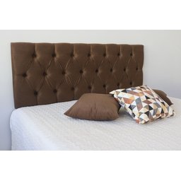 Cabeceira Estofada Capitonê Casal Cor Marrom 140x50cm - Produto com Materiais de Primeira Qualidade - 3