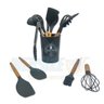 Kit de utensilios em silicone cozinha Cinza - 4