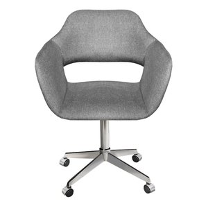 Cadeira Para Escritório E Home Office Zara Base Giratória - Linho Cinza