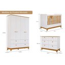 Ver imagem 6 de Quarto para Bebê Completo Guarda Roupa, Cômoda e Berço 100% Mdf Biscoito Permobili Branco/nature
