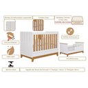 Ver imagem 3 de Quarto para Bebê Completo Guarda Roupa, Cômoda e Berço 100% Mdf Biscoito Permobili Branco/nature