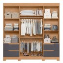 Ver imagem 4 de Guarda Roupa Vivacce com Espelho 4 Portas Freijó/titanium - Abz