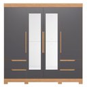 Ver imagem 3 de Guarda Roupa Vivacce com Espelho 4 Portas Freijó/titanium - Abz