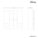 Ver imagem 5 de Guarda Roupa Vivacce com Espelho 4 Portas Freijó/titanium - Abz
