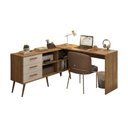 Ver imagem 2 de Mesa de Escritório em L com 3 Gavetas Porto Multimóveis Mp6044 Madeirado/branco