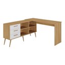 Ver imagem 4 de Mesa de Escritório em L com 3 Gavetas Porto Multimóveis Mp6044 Madeirado/branco