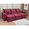 Sofá Retrátil e Reclinável 2,70m Atn Premium Veludo Vinho - 4