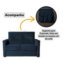 Ver imagem 3 de Sofá 2 Lugares Pequeno Alice e Porta Controle Herreiro Cores Cor:azul Marinho