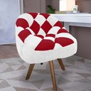 Ver imagem 1 de Poltrona Paloma Escritório Sala Giratória Madeira Suede Branco e Suede Vermelho - Dominic Decor