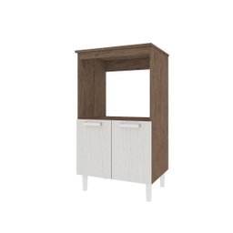 Balcão de Cozinha Inferior para Forno e Microondas Predilleta Verona 65cm 2 Portas Noce Salinas - 2