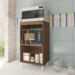 Balcão de Cozinha Inferior para Forno e Microondas Predilleta Verona 65cm 2 Portas Noce Salinas - 3
