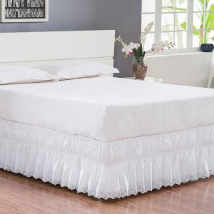 Saia Box Solteiro Perolla com Bordado Ultrassônico - Branco