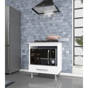 Balcão Cozinha Inferior para Cooktop e Forno Predilleta Veneza 70cm 2 Portas Branco