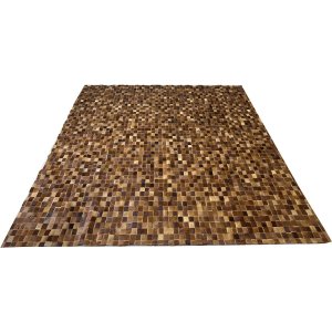 Tapete Couro Castanho 2,00x2,50 sem Bordas Peça 3x5cm