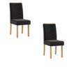 Kit 2 Cadeiras Elegance Mel com Tecido Veludo Preto - Sonetto - 1