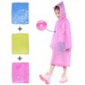 Kit com 3 Peças Capa de Chuva Colorido com Capuz Infantil e com Botão - AZUL/AMARELO - 1