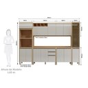 Ver imagem 4 de Cozinha Modulada Completa 6 Peças com Tampo e Vidro Reflecta Brise Luciane Móveis
