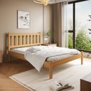 Ver imagem 7 de Cama Casal Rústica Madeira Maciça Jasmim Amarelo/Cera Mel