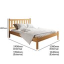 Ver imagem 3 de Cama Casal Rústica Madeira Maciça Jasmim Amarelo/Cera Mel