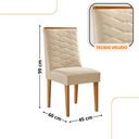 Ver imagem 3 de Mesa de Jantar Diane 180cm Tampo Mdf Vidro com 6 Cadeiras Safira Moderna Mobília