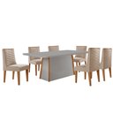 Ver imagem 2 de Mesa de Jantar Diane 180cm Tampo Mdf Vidro com 6 Cadeiras Safira Moderna Mobília