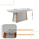 Ver imagem 4 de Mesa de Jantar Diane 180cm Tampo Mdf Vidro com 6 Cadeiras Safira Moderna Mobília