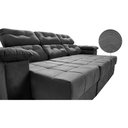 Ver imagem 4 de Sofa Itália 2,40 Mts Retrátil e Reclinavel Tecido Suede Cinza - Cama InBox