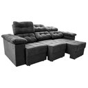 Ver mais imagens de Sofa Itália 2,40 Mts Retrátil e Reclinavel Tecido Suede Cinza - Cama InBox