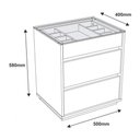 Ver imagem 2 de Mesa de Cabeceira 3 Gavetas Belize Branco