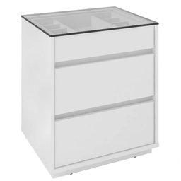 Mesa de Cabeceira 3 Gavetas Belize Branco - 4