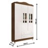 Guarda Roupa 3 Portas com Gavetas Ariel Carolina Baby Branco Fosco/Amadeirado - 2