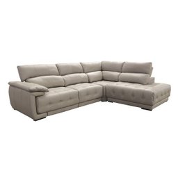 Sofá Retrátil e Reclinável de Couro Filipinas Canto com Chaise Direita 1,36m - Grizzy - 1