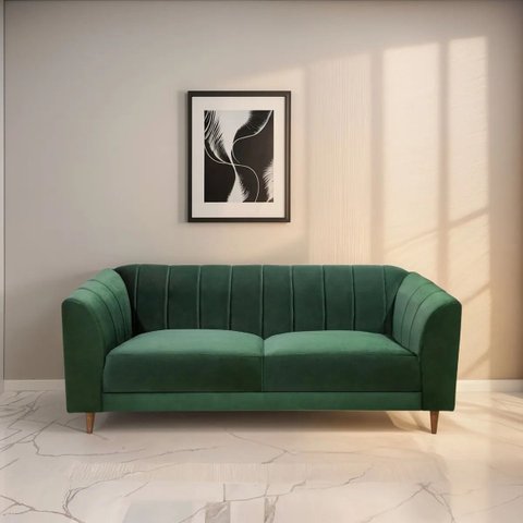 Namoradeira 2 Lugares Camel 170 cm Veludo Verde