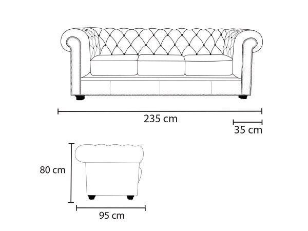 Sofá Chesterfield de Couro 3 Lugares - Marrom Bicolor - 5