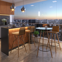 Ver imagem 5 de Mesa Bistrô Bar Restaurante Tampo Vidro Temperado Redonda Área Gorumet Retrô Vintage Cozinha Imcal