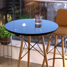 Mesa Bistrô Bar Restaurante Tampo Vidro Temperado Redonda Área Gorumet Retrô Vintage Cozinha Imcal  - 4