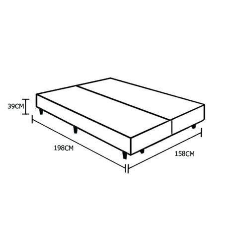 Base Box Bipartido Queen Candieiro Sintético Marrom 39x158x198 - 3