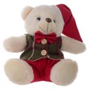 Ver imagem 1 de Boneco de Natal Urso Menino Sentado Verde e Vermelho 20cm