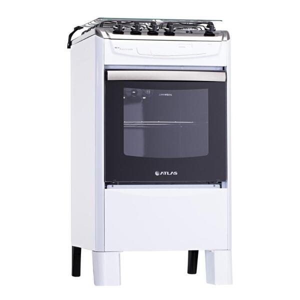 Fogão a Gás 4 Bocas New Fastcook Atlas Acendimento Automático Bivolt Branco - 4