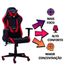 Cadeira Gamer Racer X Rush Ergonômica Reclinável Vermelha - 4