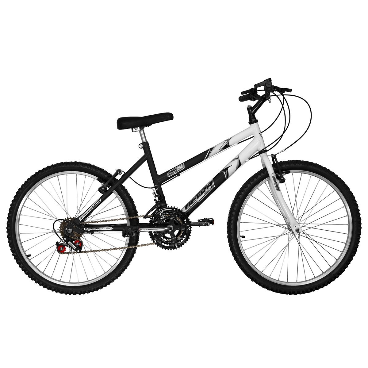 Bicicleta Feminina Preta Fosca e Branca Aro 24 18 Marchas Pro Tork Ultra Menor preço em Bicicleta Feminina Preta Fosca e Branca Aro 24 18 Marchas Pro Tork Ultra
